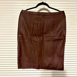 Maroon faux leather Pencil Skirt 10